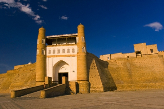 May 2005, Bukhara, Uzbekistan --- Entrance to the Ark fortress, Bukhara, Uzbekistan --- Image by © Michele Falzone/JAI/Corbis